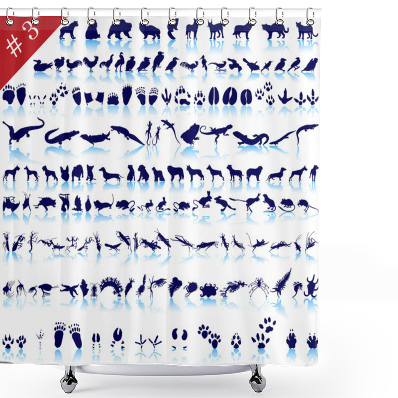 Personality  Set Of Animal Silhouettes Shower Curtains