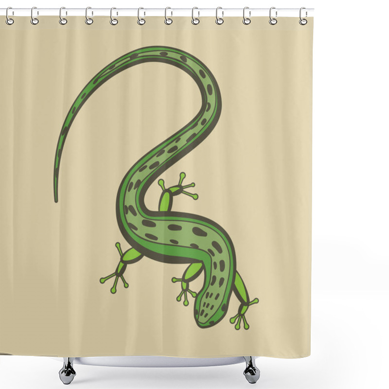 Personality  Lizard Vector Illustration Shower Curtains