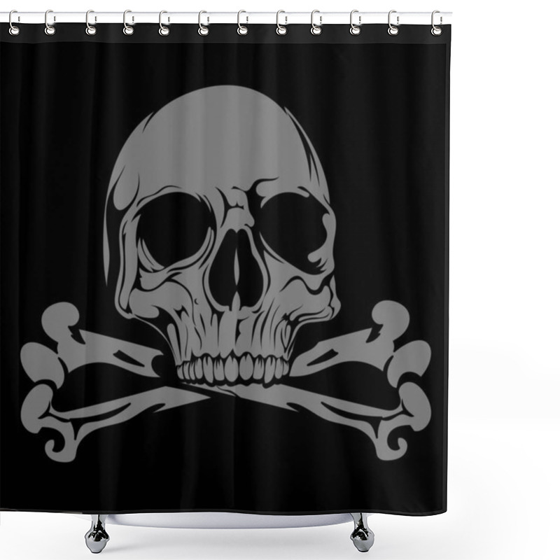 Personality  Pirate-themed Design. Human Skull And Crossbones Shower Curtains