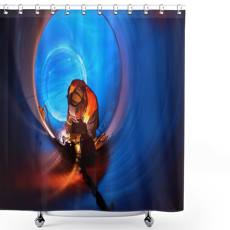 Personality  Pipeline Construction Shower Curtains