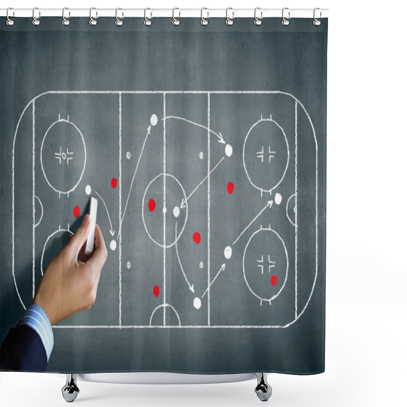 Personality  Hockey Strategy Plan Shower Curtains