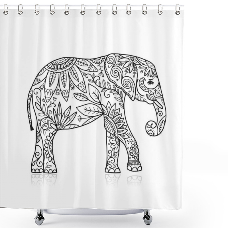 Personality  Elephant Ornate, Sketch For Your Design Shower Curtains