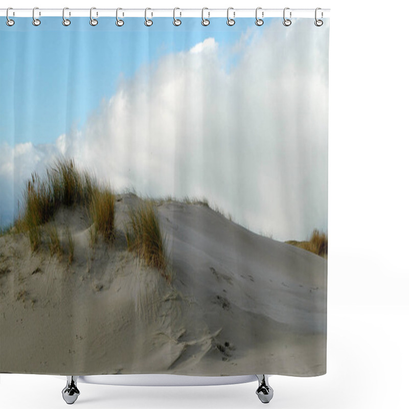 Personality  Scenic View Of Dunes, Selective Focus Shower Curtains