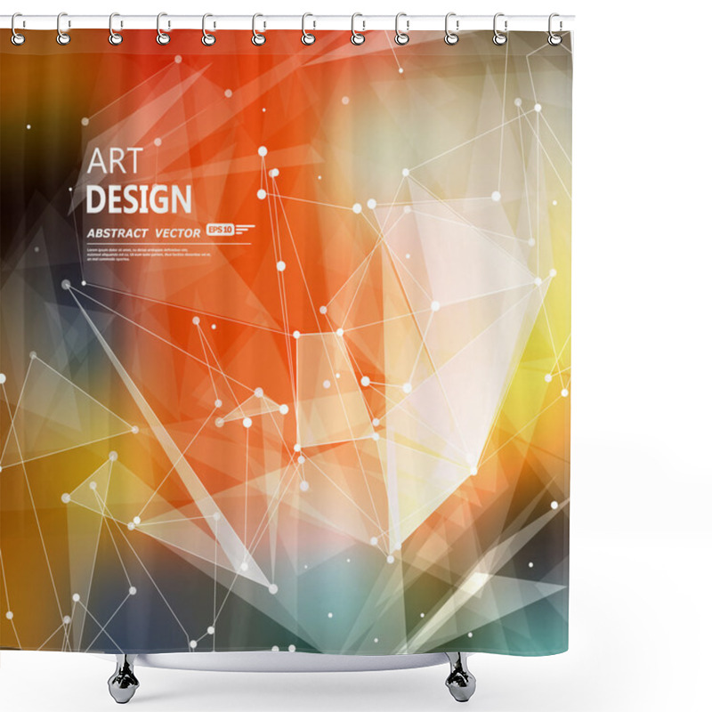 Personality  Abstract Composition, Text Frame Surface, Orange A4 Brochure Title Sheet, Alien Cybernetic Dot, Creative Figure, Logo Sign Icon, Outer Space Fire, Banner Form, Cosmic Flier Fashion, EPS10 Vector Image Shower Curtains