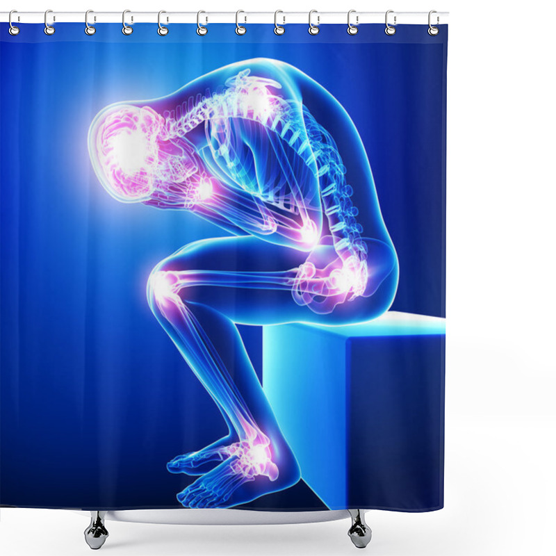 Personality  Full Body Pain Anatomy Shower Curtains