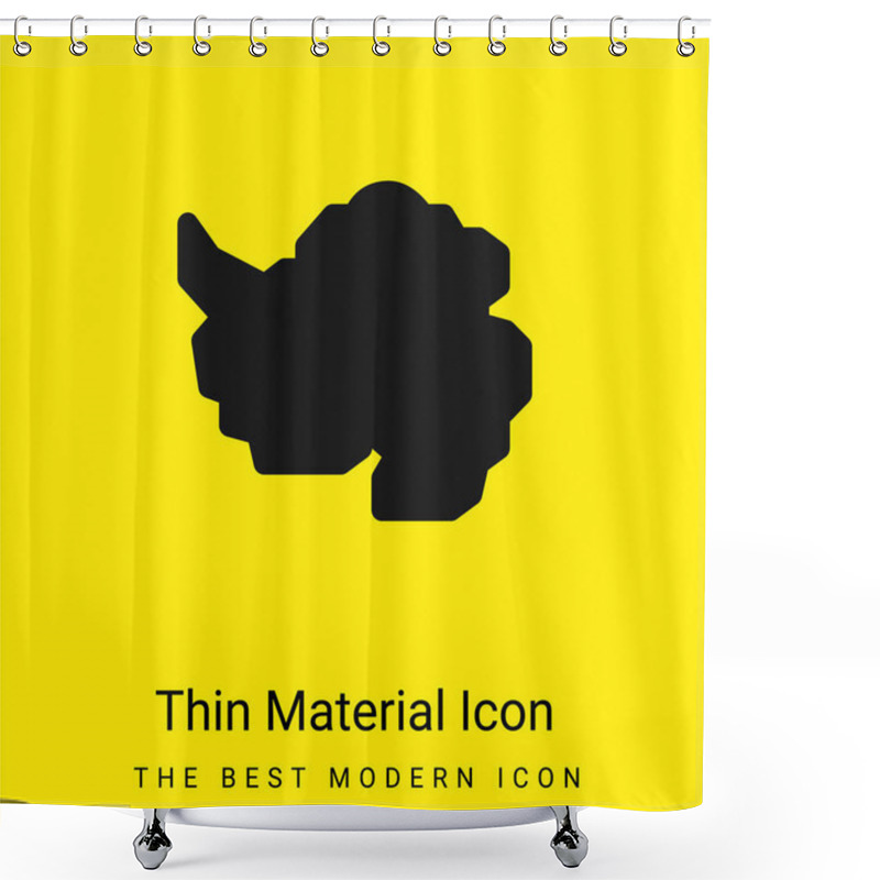 Personality  Antarctic Minimal Bright Yellow Material Icon Shower Curtains