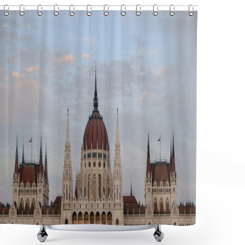 Personality  The Hungarian Parliament Building At Sunset Shower Curtains