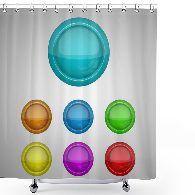 Personality  Set Of Buttons. Vector Illustration Shower Curtains