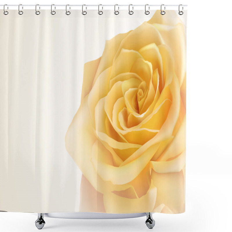 Personality  Realistic Yellow Rose Shower Curtains