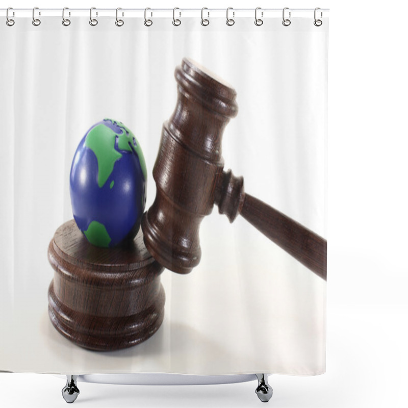 Personality  Evironmental Law With Globe Shower Curtains