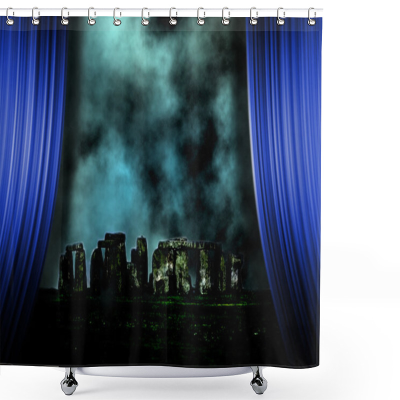 Personality  Stonehenge Landscape And Curtains Shower Curtains