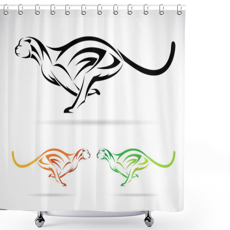 Personality  Vector Image Of An Dog Tiger (cheetah) Shower Curtains