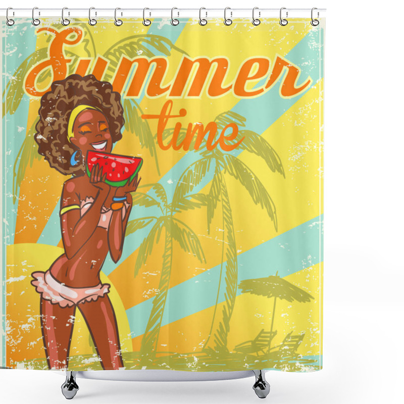 Personality  Beach Or Pool Party Invitation Shower Curtains