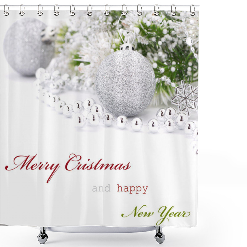 Personality  Christmas Greeting Card Shower Curtains