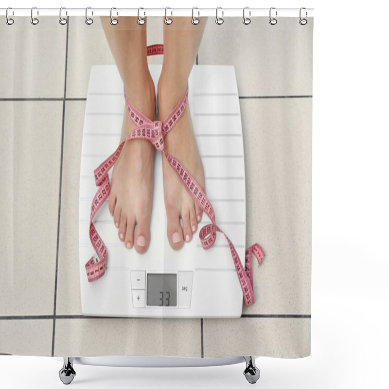 Personality  Legs Standing On Scales Shower Curtains