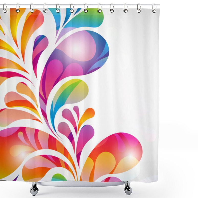 Personality  Abstract Background With Bright Teardrop-shaped Arches. Shower Curtains