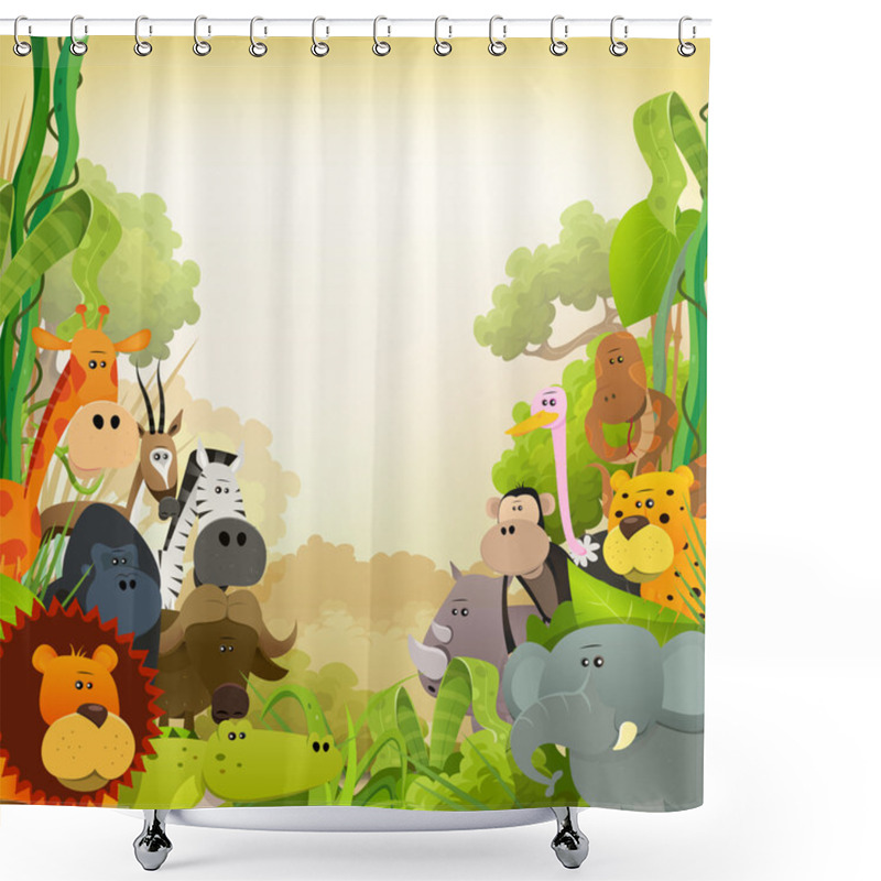 Personality  Wildlife African Animals Background Shower Curtains