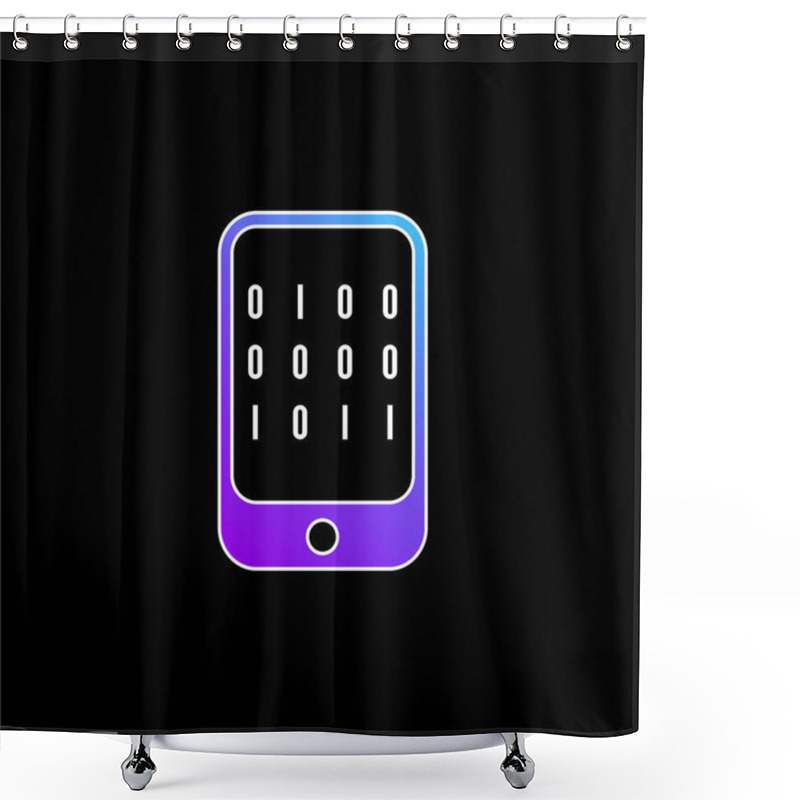 Personality  Binary Data Of A Computer Blue Gradient Vector Icon Shower Curtains