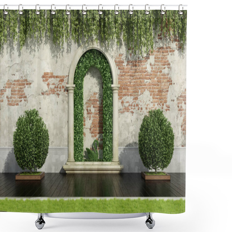 Personality  Garden With Lush Vegetation Shower Curtains