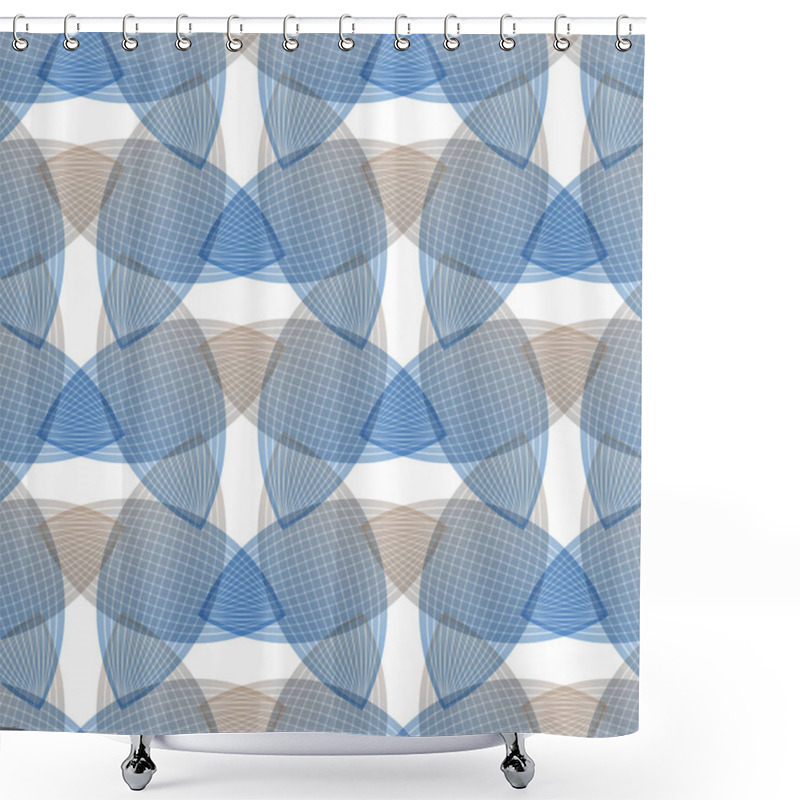 Personality  Abstract Seamless Blue Pattern, Geometric Shapes Shower Curtains