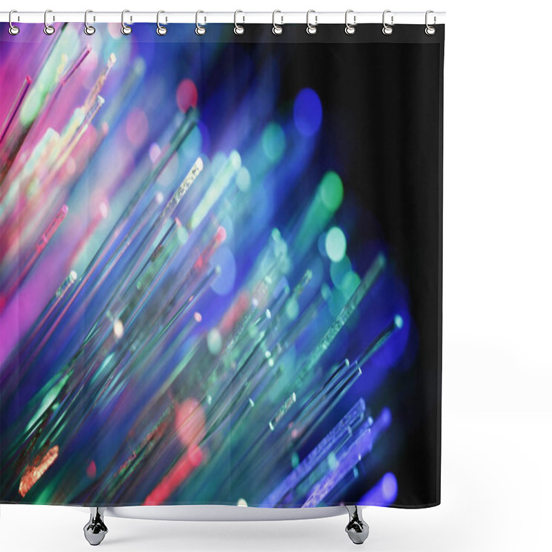 Personality  Defocused Abstract Background Of Fiber Optic Cables Shower Curtains