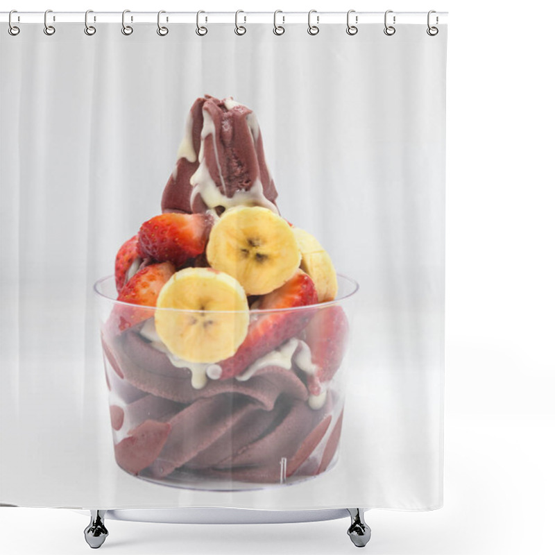 Personality  Yogurt And Aai Ice Cream With Chopped Fruit Pieces Shower Curtains