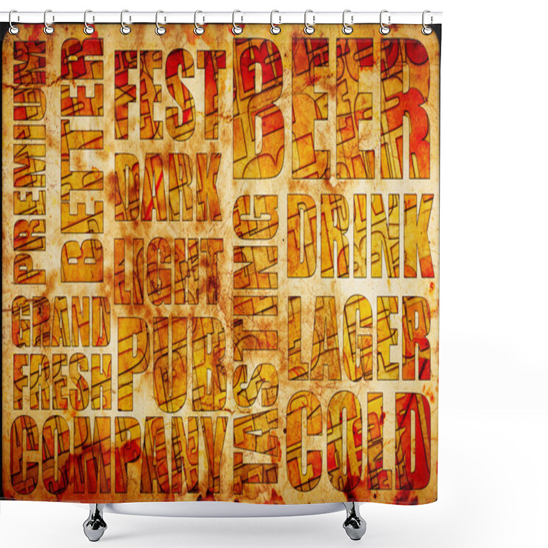 Personality  Beer Background Text Shower Curtains