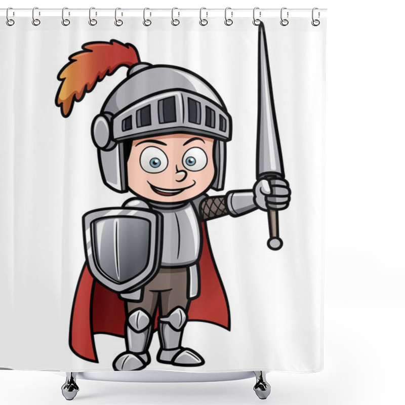 Personality  Cartoon Knight Shower Curtains