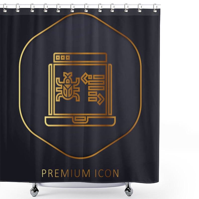 Personality  Antivirus Golden Line Premium Logo Or Icon Shower Curtains