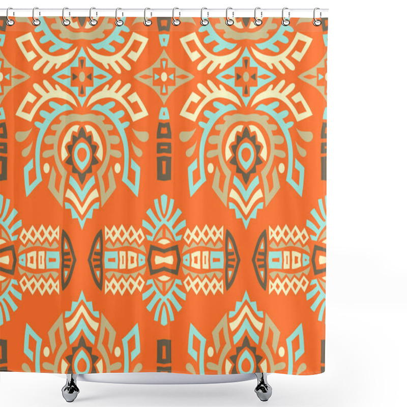 Personality  Abstract Ethnic Style Vector Seamless Pattern Shower Curtains