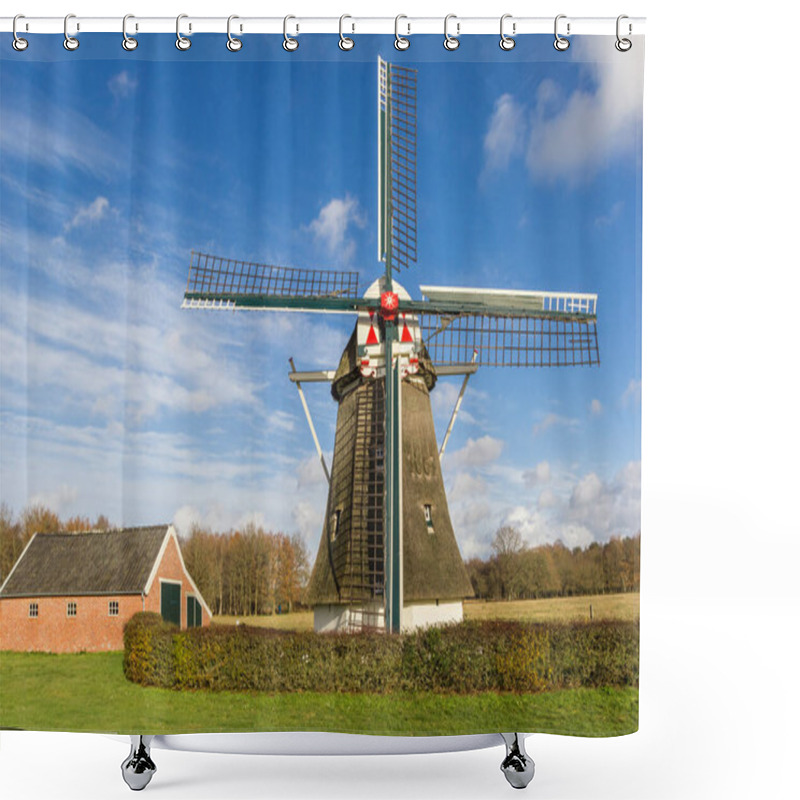 Personality  Historic Windmill In The Nature Reserve Of Oudemolen, Netherlands Shower Curtains