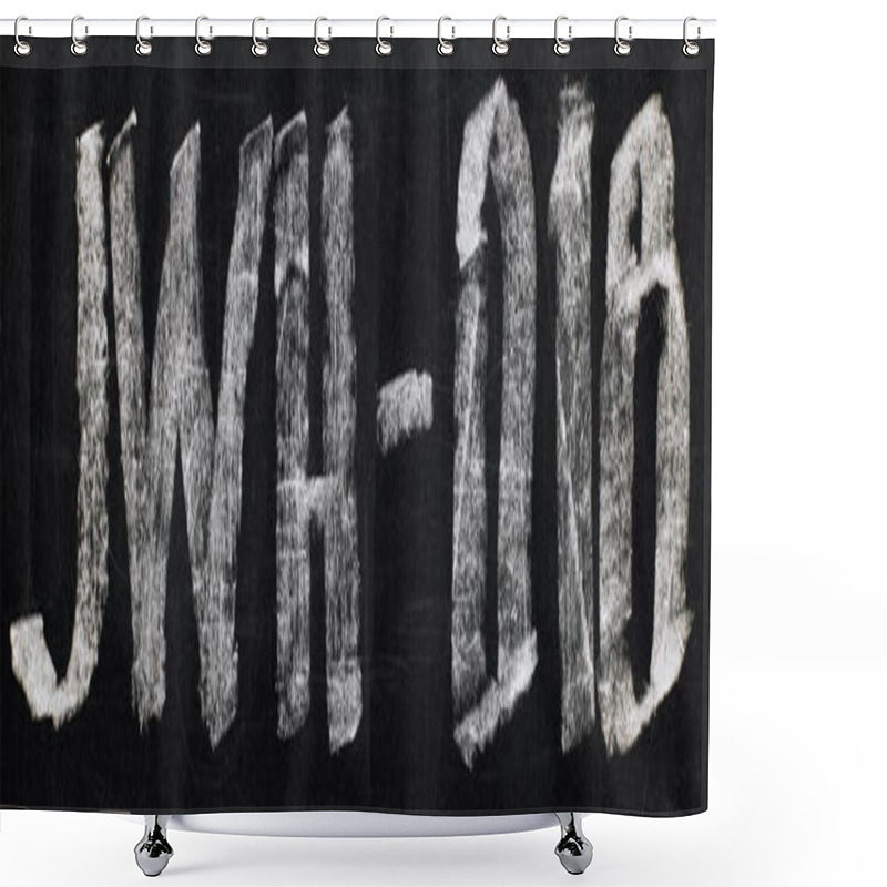 Personality  Panoramic Shot Of Black Chalk Board With Lettering Jwh-018 Shower Curtains