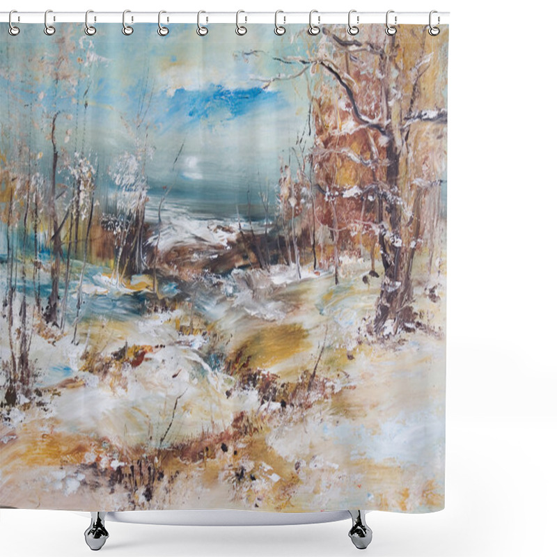 Personality  Landscape, Oil Painting Shower Curtains