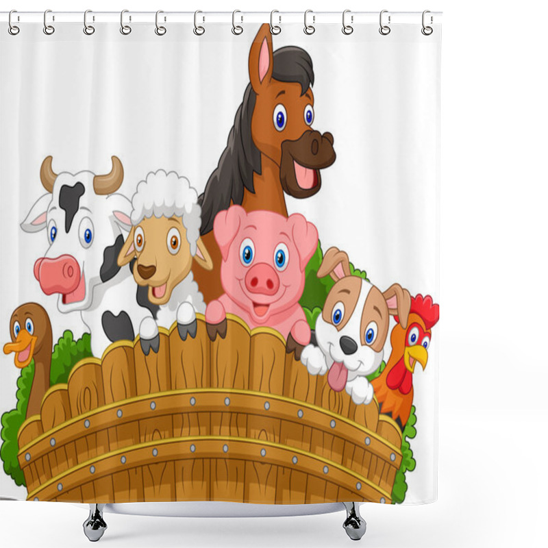 Personality  Cartoon Collection Farm Animals Shower Curtains