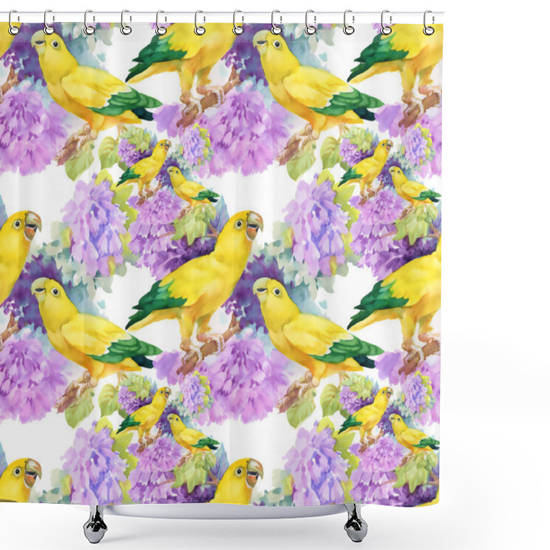 Personality  Exotic Parrots Birds Background Shower Curtains