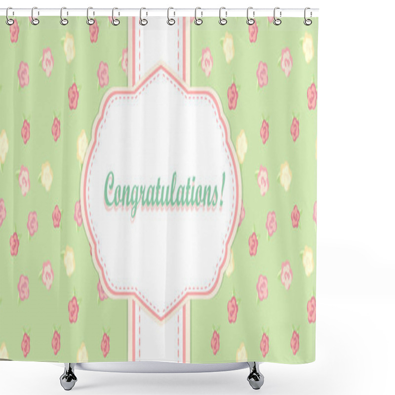 Personality  Shabby Chic. Card Design. Provence Style. Background Shower Curtains