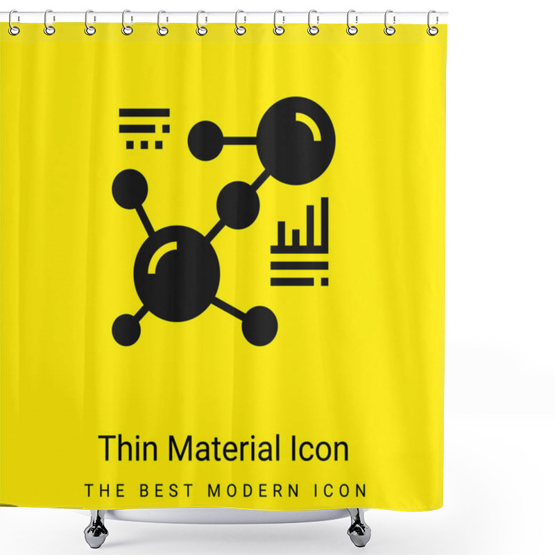 Personality  Biology Minimal Bright Yellow Material Icon Shower Curtains