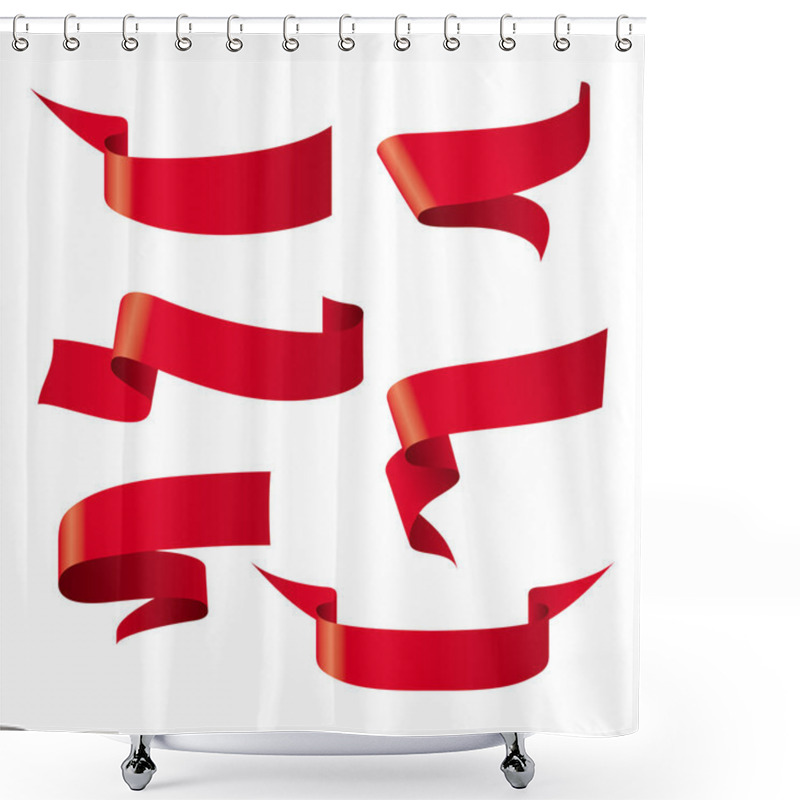 Personality  Red Ribbon Patterns Shower Curtains