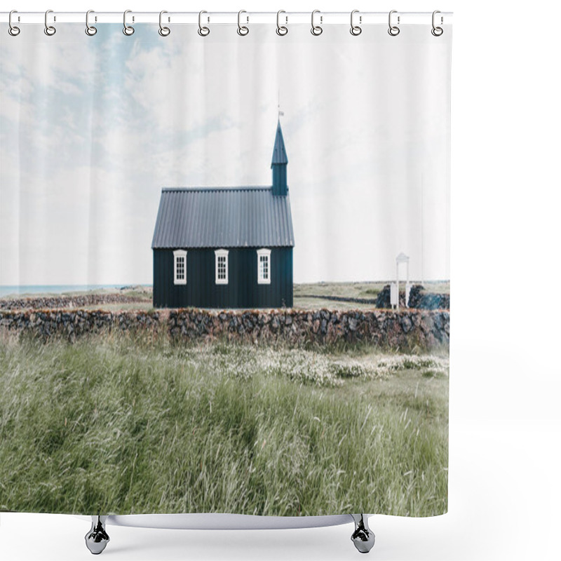 Personality  Black Church Shower Curtains