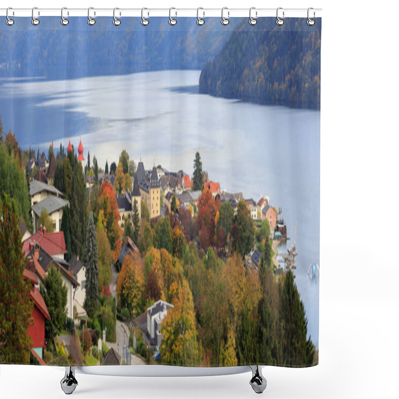 Personality  Autumn In The Alpine Town Of Millstatt Am See, Situated On The Shore Of The Millstatt Lake. Austria Shower Curtains