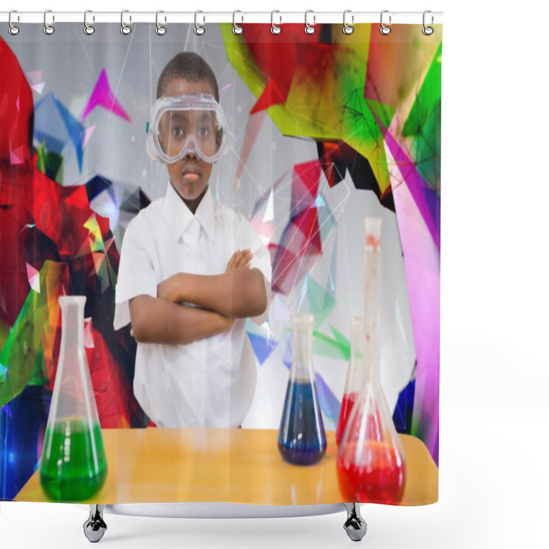 Personality  Pupil Conducting Science Experiment Shower Curtains