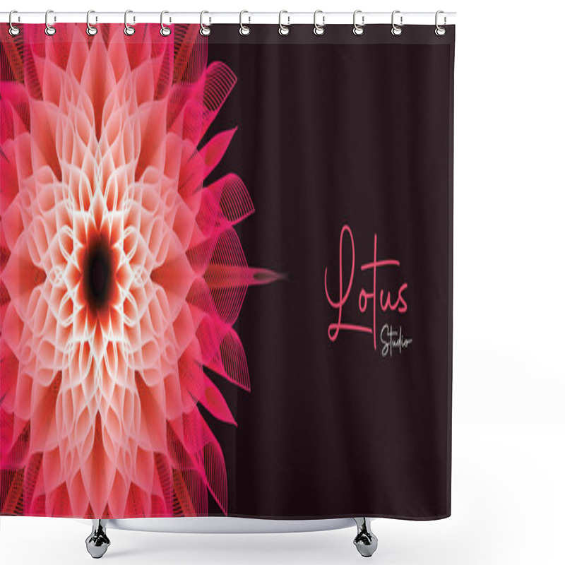 Personality  Yoga Studio Banner Illustration With Modern 3d Mandala Design. Sacred Geometry Lotus Flower Decoration For Meditation Business Or Wellness Concept. Shower Curtains