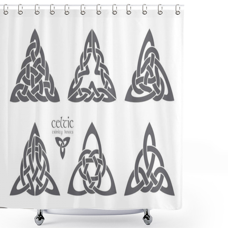 Personality  Vector Celtic Trinity Knot Part 2. Ethnic Ornament. Geometric De Shower Curtains