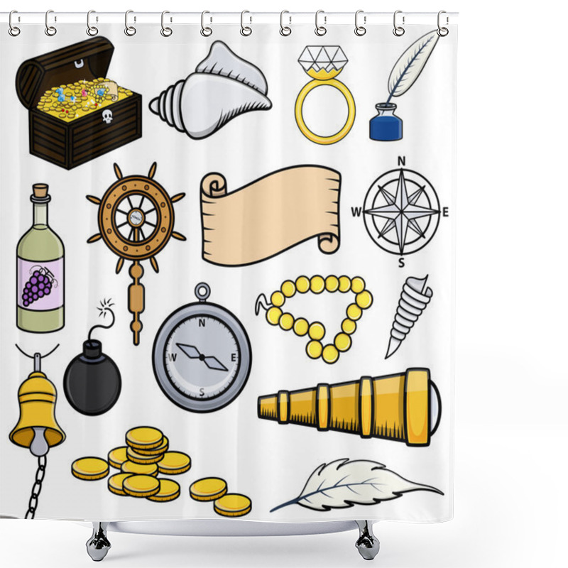 Personality  Pirates Icons Shower Curtains