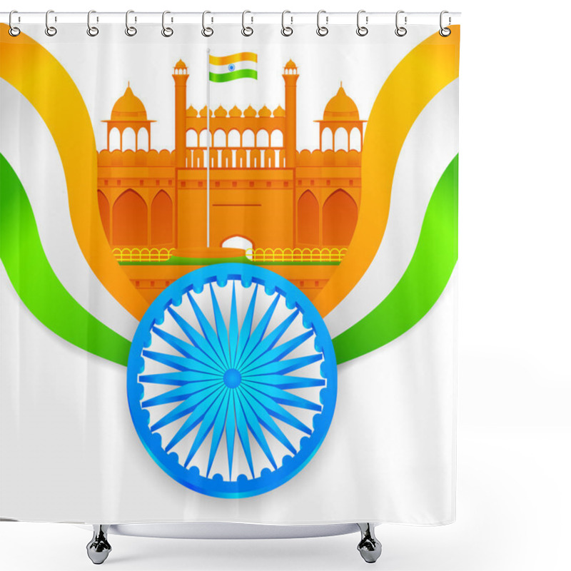 Personality  India Background With Red Fort Shower Curtains