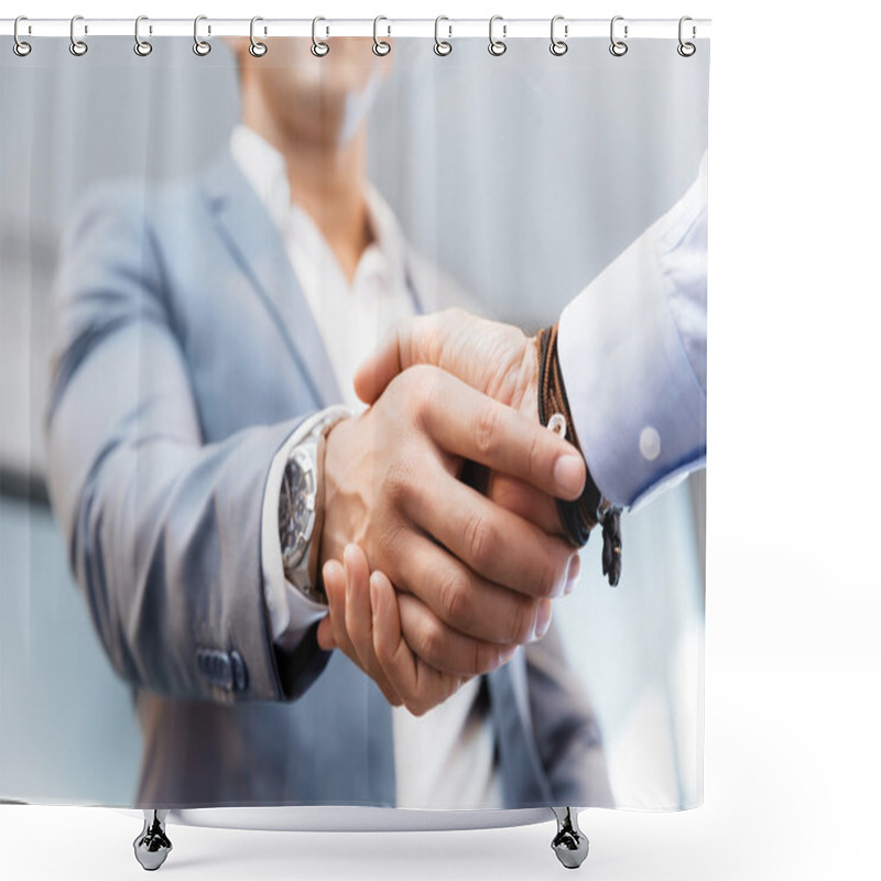 Personality  Handshake Of Businessmenoncepts - Soft Focus Shower Curtains