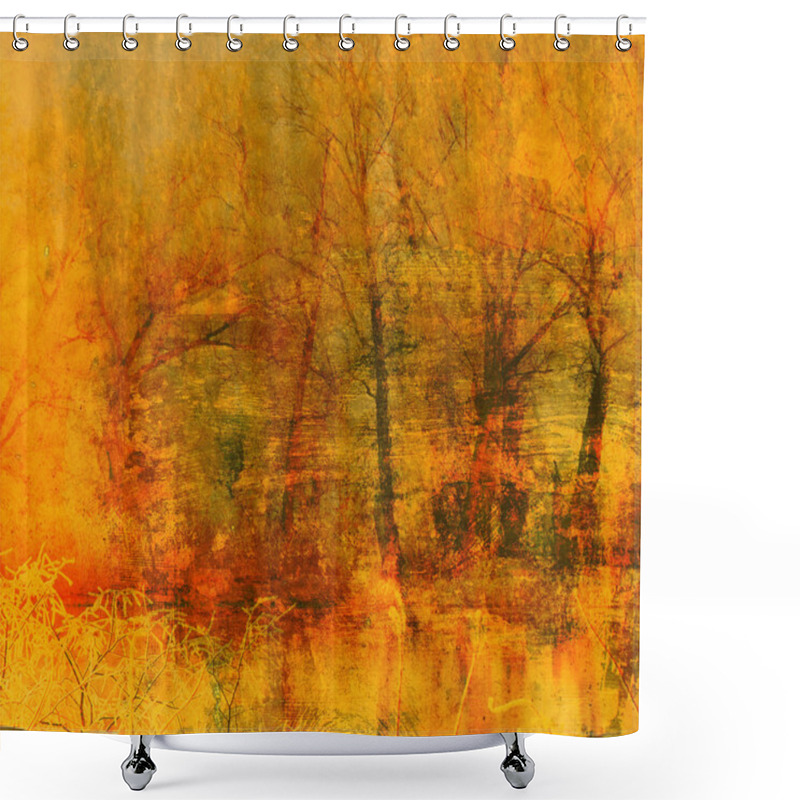 Personality  Art Grunge Landscape Background Shower Curtains