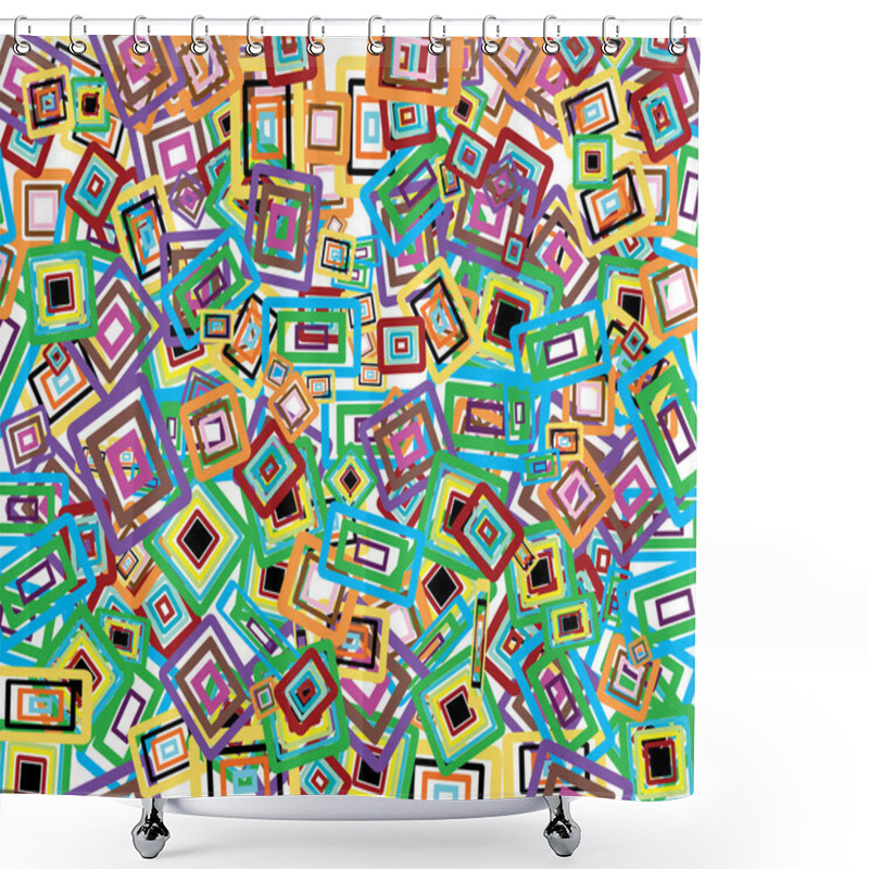 Personality  Rectangles Background Shower Curtains