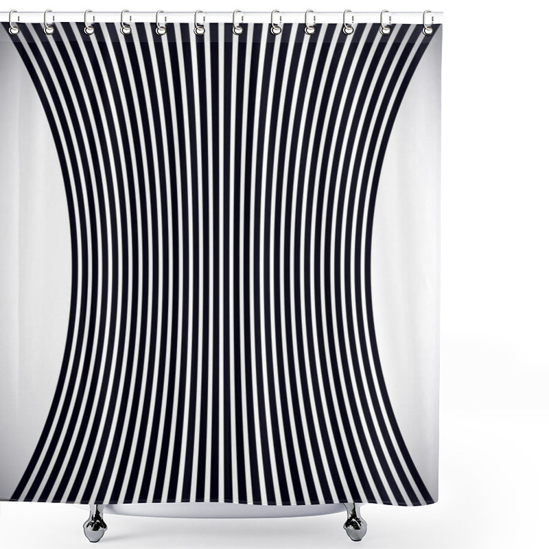 Personality  Distorted, Deformed Lines And Stripes Vector Element Shower Curtains