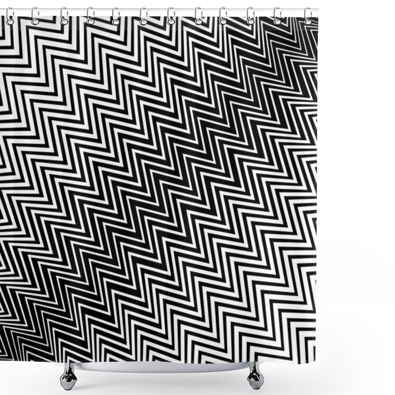 Personality  Wavy Zigzag Lines Pattern Shower Curtains